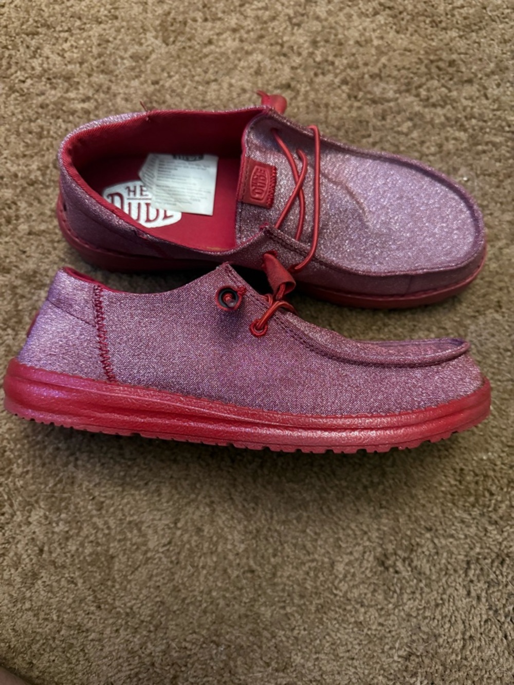 Hey Dude Wendy Funk Sparkle Women's shoe 
- Red